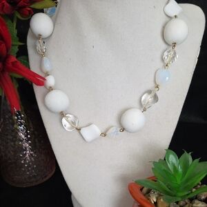 White Chocker Beaded Necklace